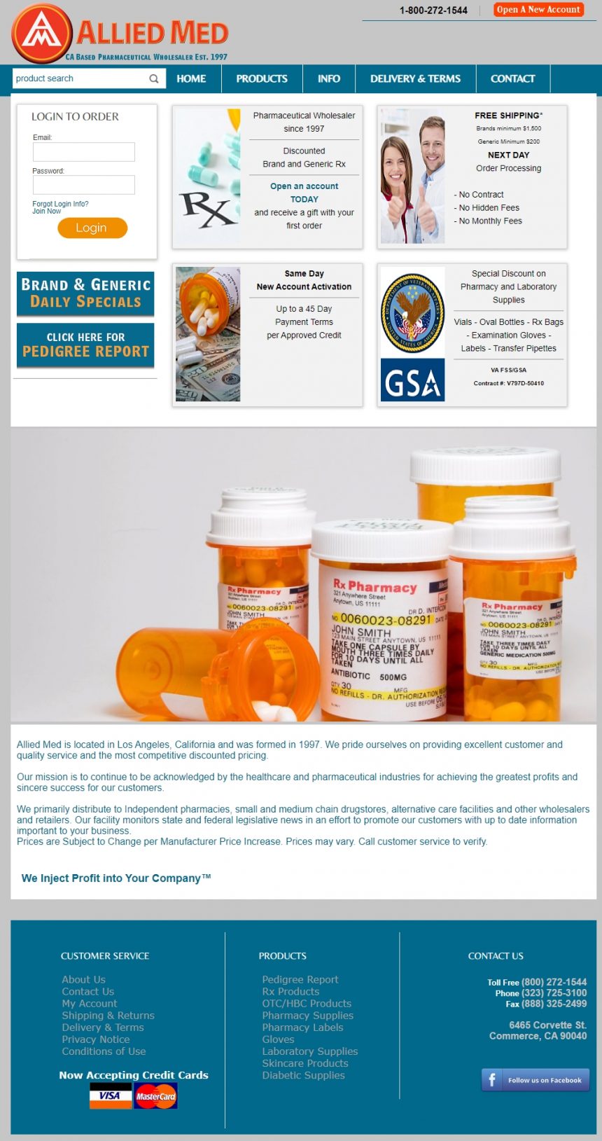 Pharmaceutical Website Design AmwRx.com