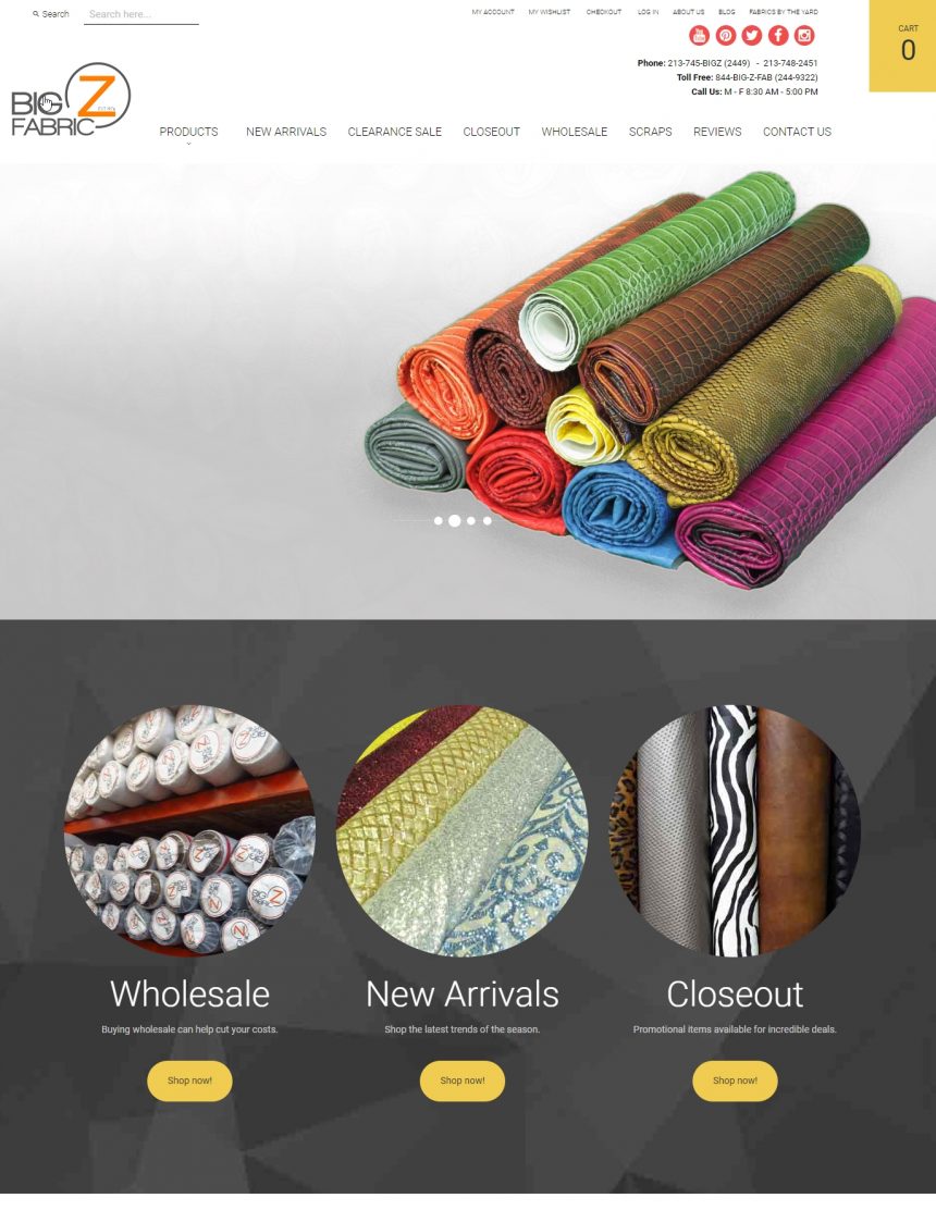 Fabric Retail Website BigZfabric.com