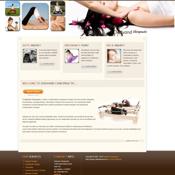 Chiropractic & Massage Therapist Website DadvandChiropractic.com