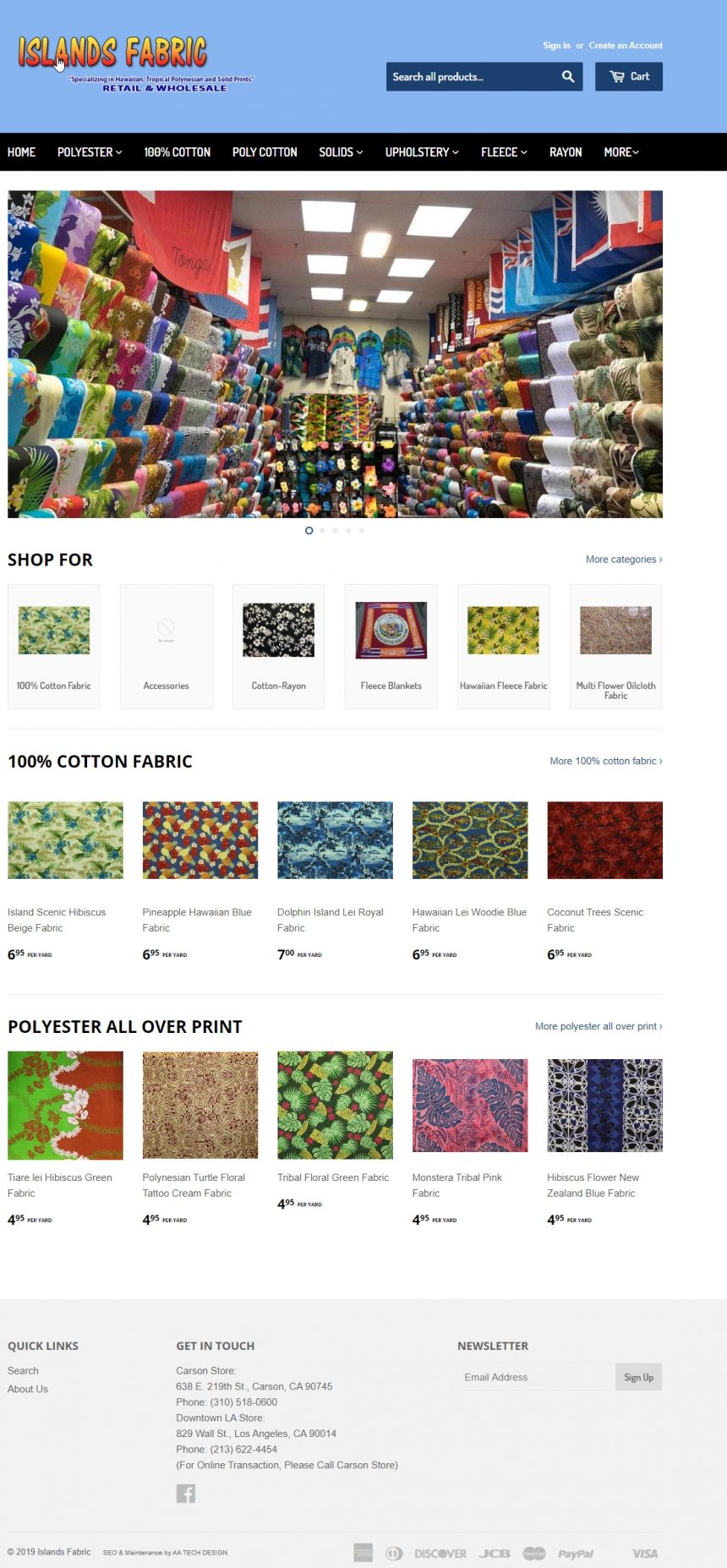 Fabric Retail Website IslandsFabric.com